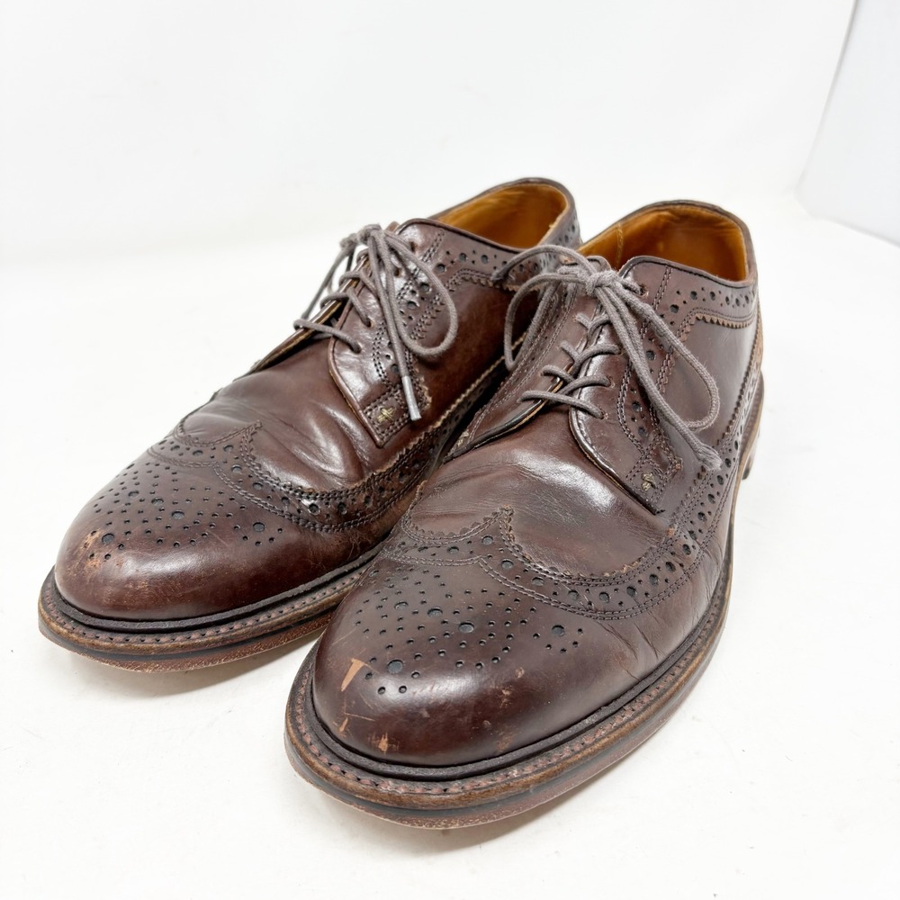 J.Crew Ludlow Brown Leather Wingtip Brogue Derby‎ Shoes Size 8.5 Classic Preppy
